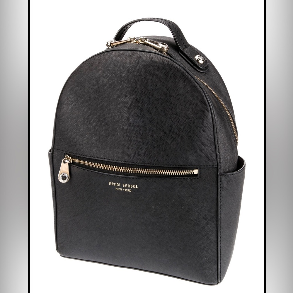 Henri Bendel Black Leather Backpack